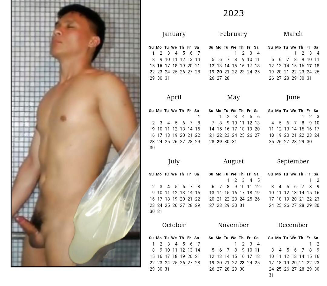 Gay porn calendar 2023